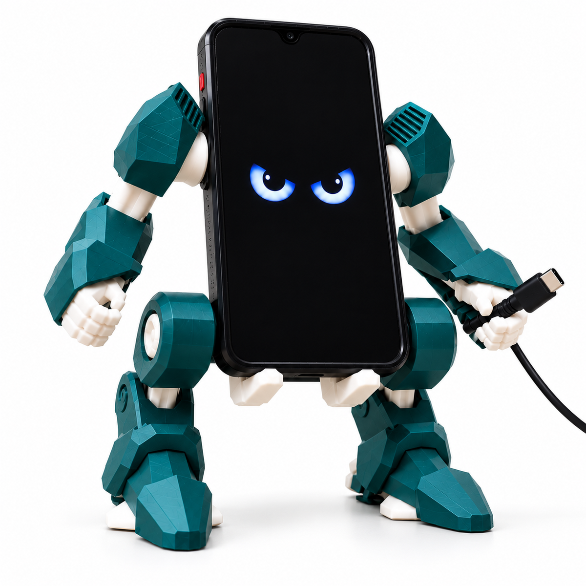 Mobile Exo-Suit – Robot Phone Holder, Mecha Smartphone Stand & Gaming Desk Organizer