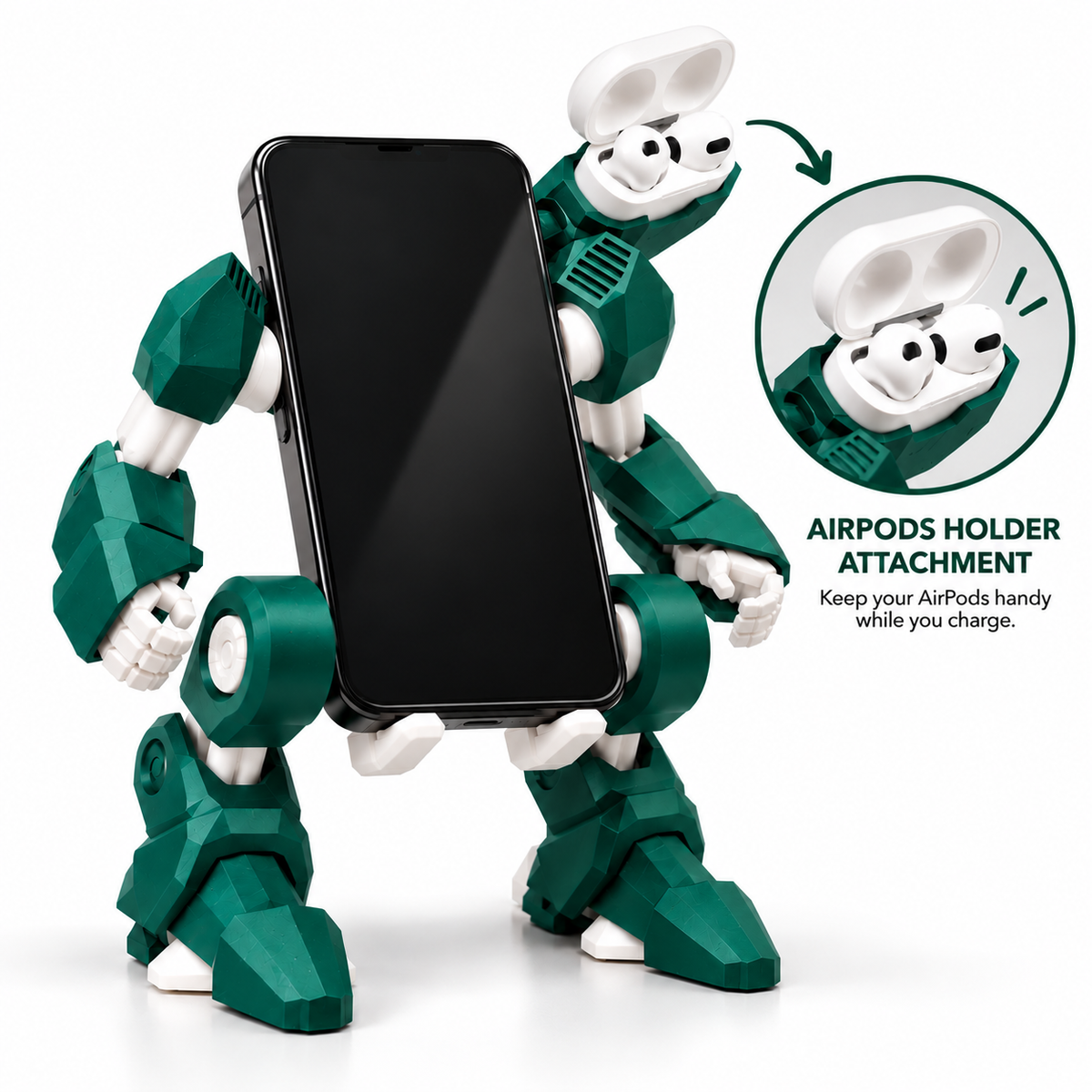 Mobile Exo-Suit – Robot Phone Holder, Mecha Smartphone Stand & Gaming Desk Organizer