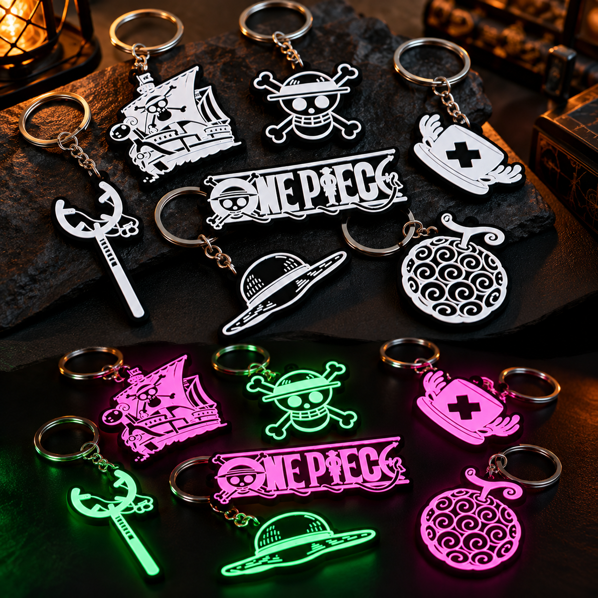 One Piece Anime Keychain Set