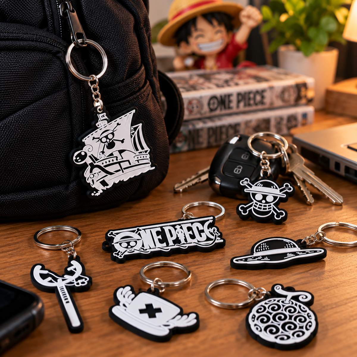One Piece Anime Keychain Set