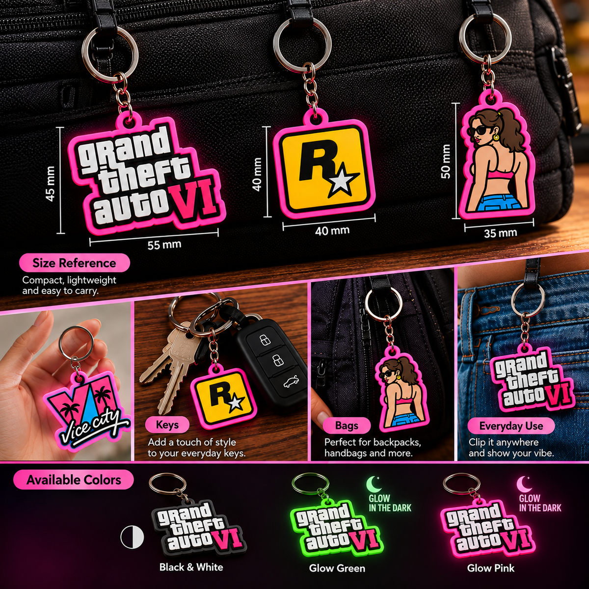 GTA VI Keychain Collection Set
