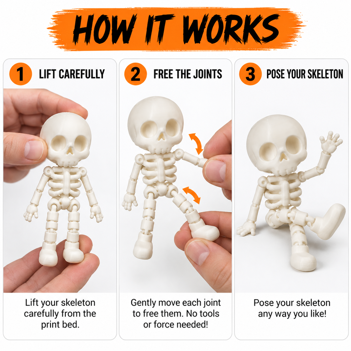 Articulated Skeleton Action Figure β Poseable Skull Fidget Toy & Desk Buddy