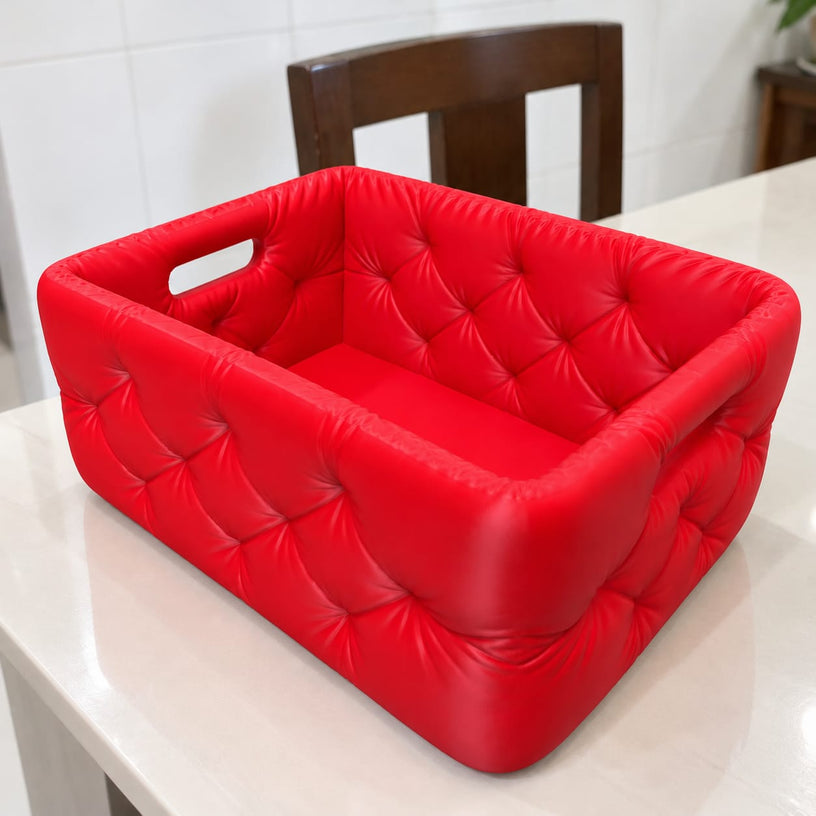 Modern Tufted Storage Basket – Quilted Multipurpose Organizer for Jewellery, Watches, Accessories & Home Decor