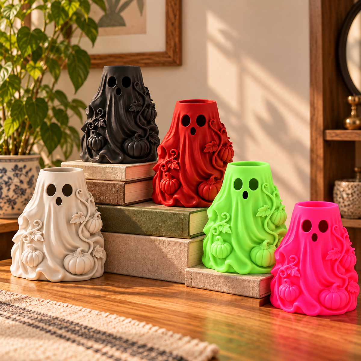 Halloween Ghost Flower Vase – Samhain Ghost Vase & Gothic Home Decor