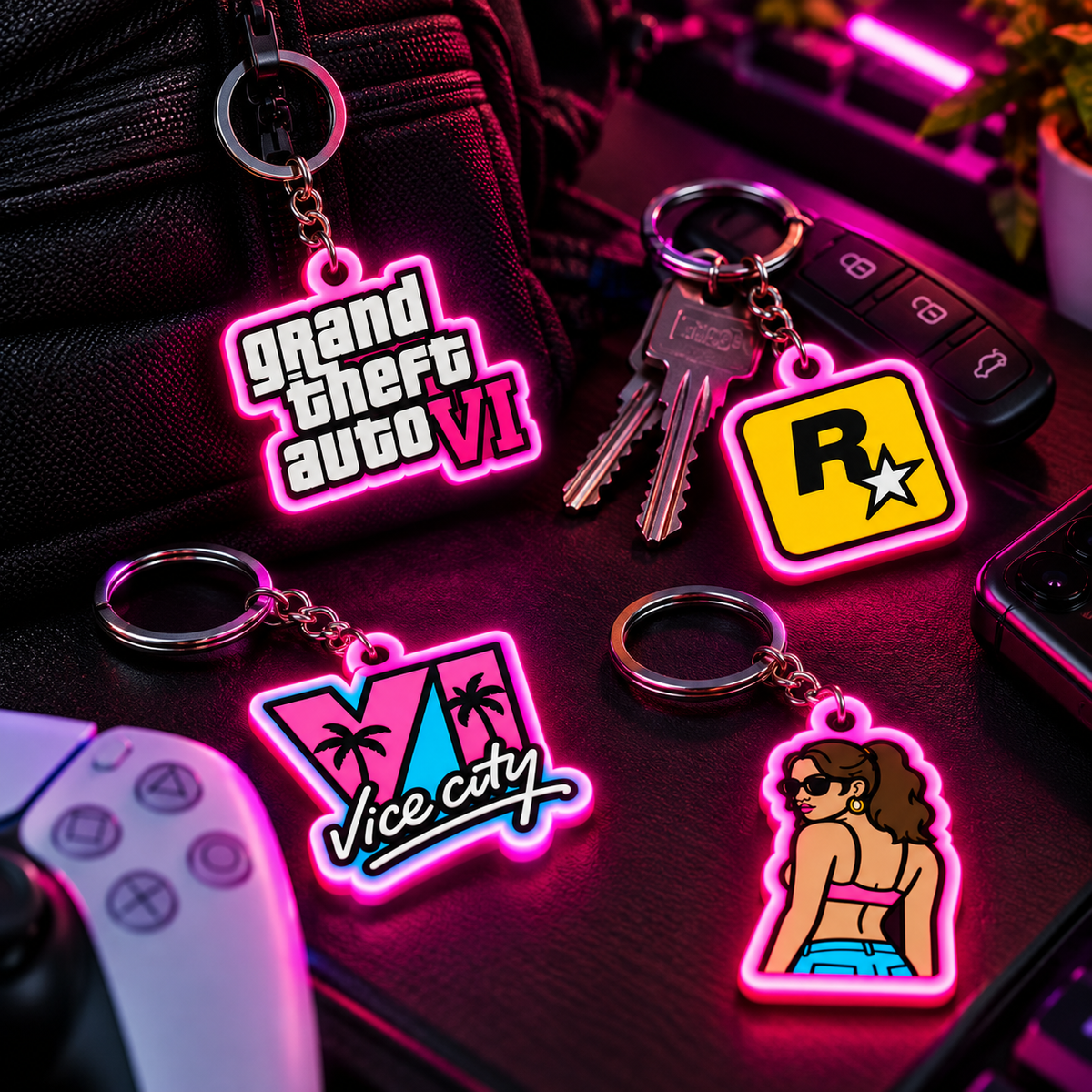 GTA VI Keychain Collection Set