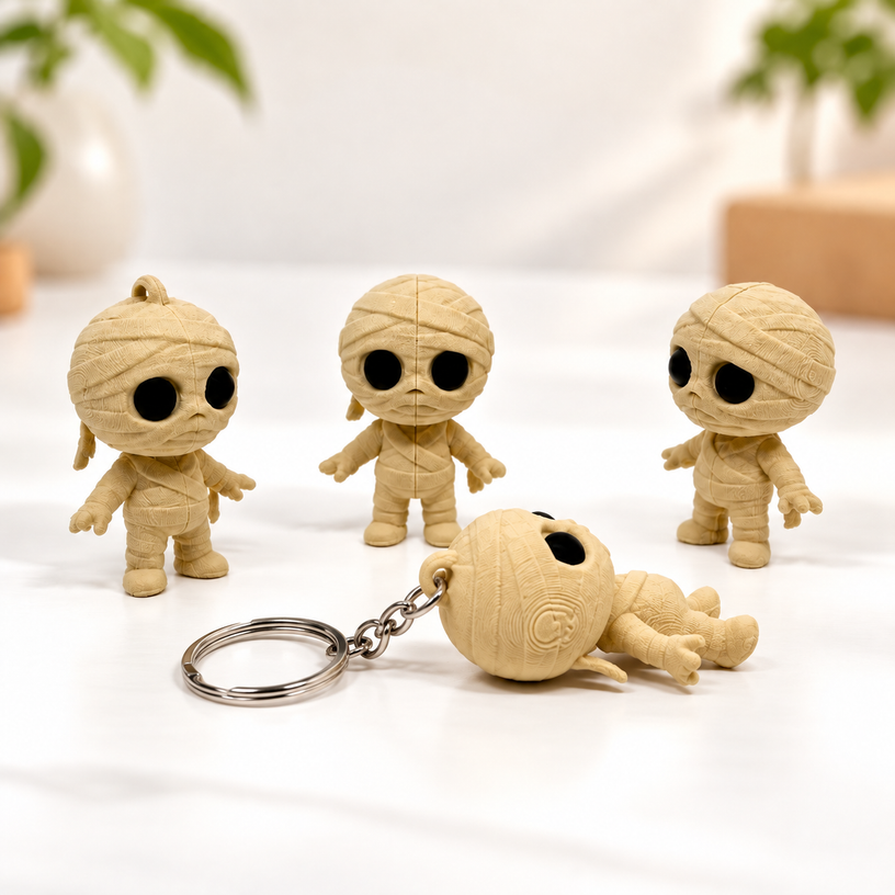 Set of 4 - Mini Mummy Set - Toy/Keychain